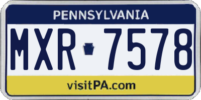 PA license plate MXR7578
