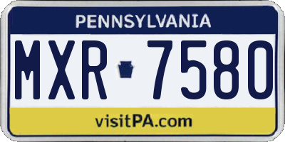 PA license plate MXR7580