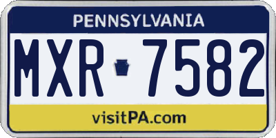 PA license plate MXR7582