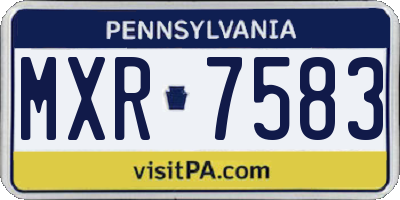PA license plate MXR7583
