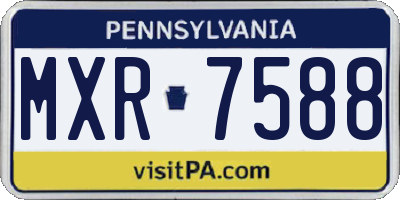 PA license plate MXR7588
