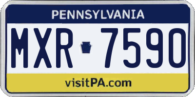 PA license plate MXR7590