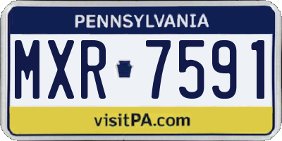 PA license plate MXR7591