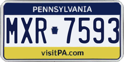PA license plate MXR7593