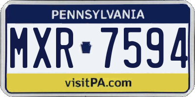 PA license plate MXR7594