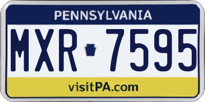 PA license plate MXR7595