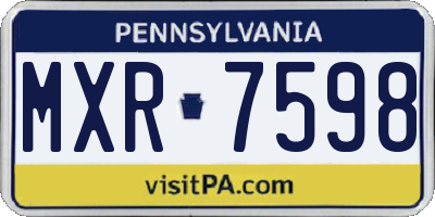 PA license plate MXR7598
