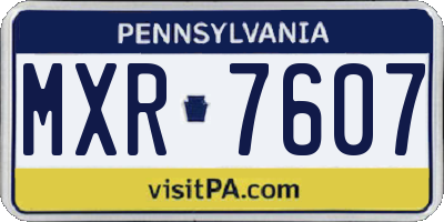 PA license plate MXR7607