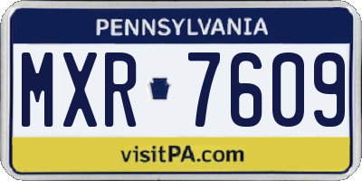 PA license plate MXR7609