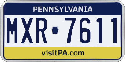 PA license plate MXR7611