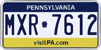 PA license plate MXR7612