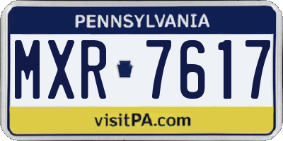 PA license plate MXR7617
