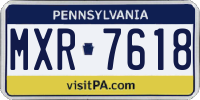 PA license plate MXR7618