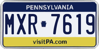 PA license plate MXR7619