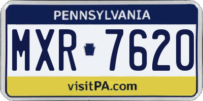 PA license plate MXR7620