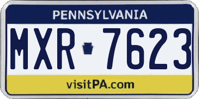 PA license plate MXR7623