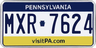 PA license plate MXR7624