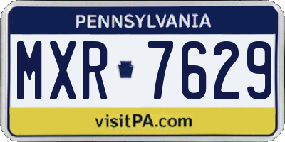 PA license plate MXR7629