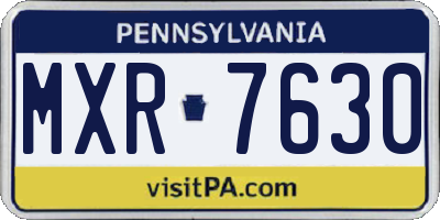 PA license plate MXR7630