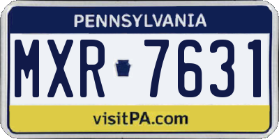 PA license plate MXR7631