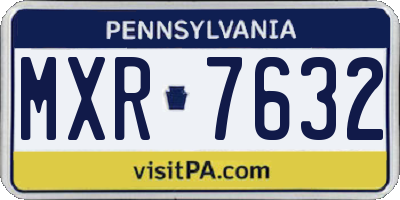 PA license plate MXR7632