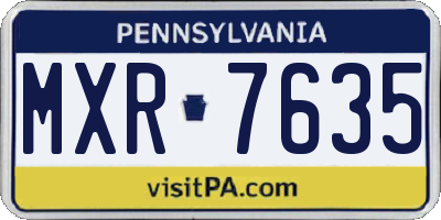 PA license plate MXR7635