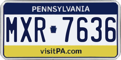 PA license plate MXR7636