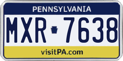 PA license plate MXR7638