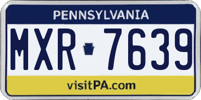 PA license plate MXR7639