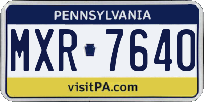 PA license plate MXR7640