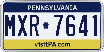 PA license plate MXR7641