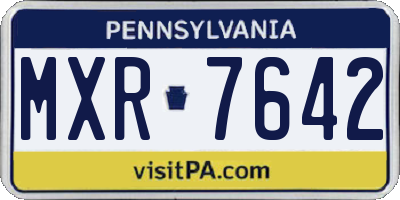 PA license plate MXR7642