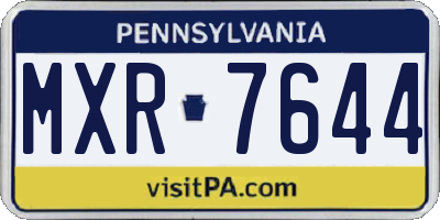 PA license plate MXR7644