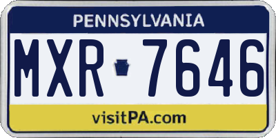 PA license plate MXR7646