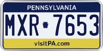 PA license plate MXR7653