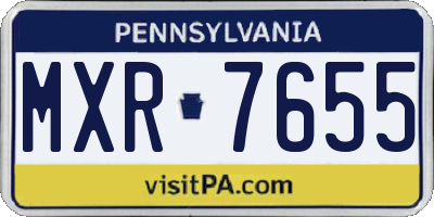 PA license plate MXR7655