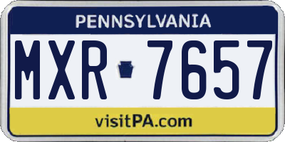 PA license plate MXR7657