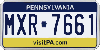 PA license plate MXR7661
