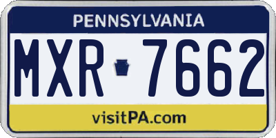 PA license plate MXR7662