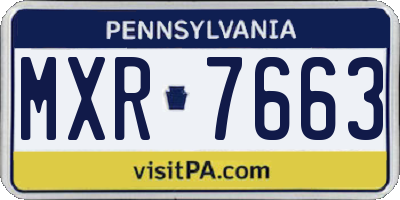 PA license plate MXR7663