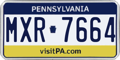 PA license plate MXR7664
