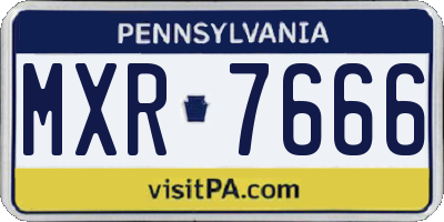 PA license plate MXR7666