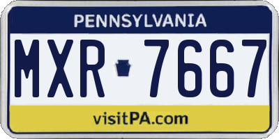 PA license plate MXR7667