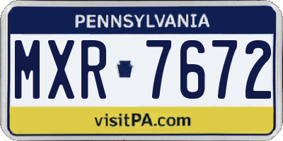 PA license plate MXR7672