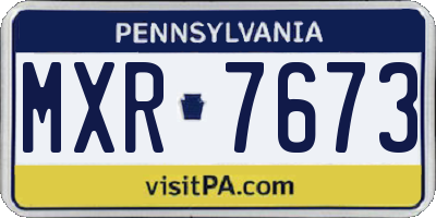 PA license plate MXR7673