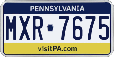 PA license plate MXR7675