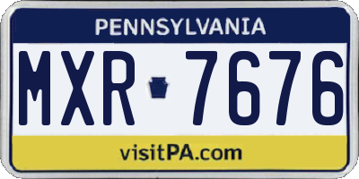PA license plate MXR7676