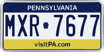 PA license plate MXR7677
