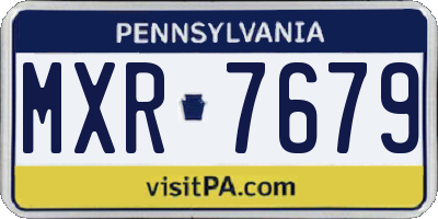 PA license plate MXR7679