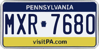 PA license plate MXR7680